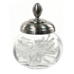 Windisch 88476D Round Clear Crystal Cotton Pad Jar